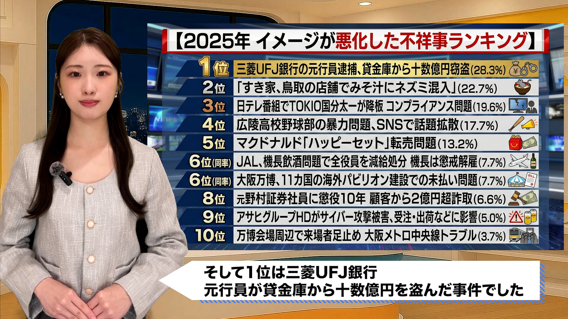 1000人が選んだ「最悪の不祥事」1位は銀行員の十数億円窃盗 – TREND NEWS CASTER